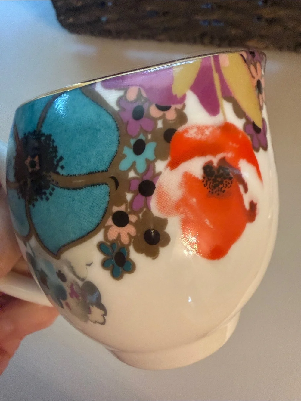 Grace Teaware porcelain Floral Creamer Pitcher - multi poppy pattern